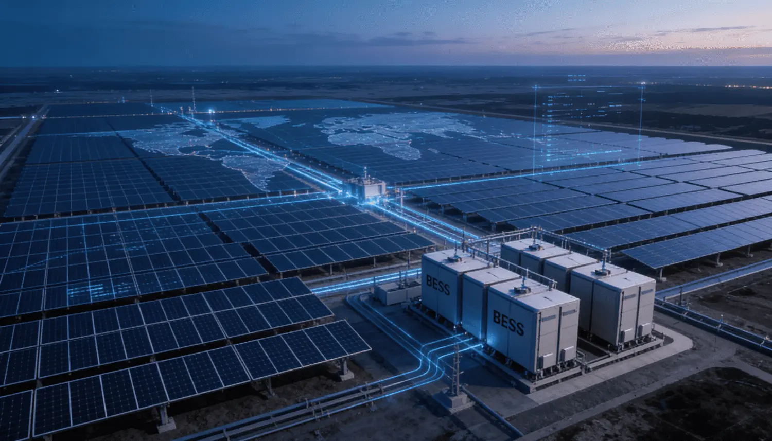 Solarpark mit Speicher