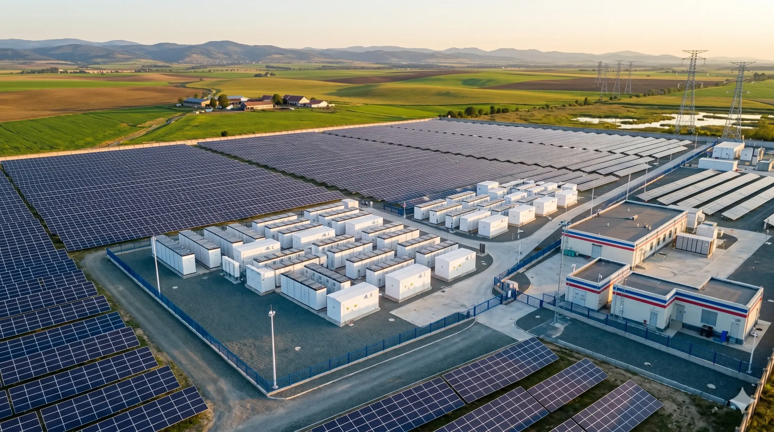 Solarpark mit Batteriespeicher
